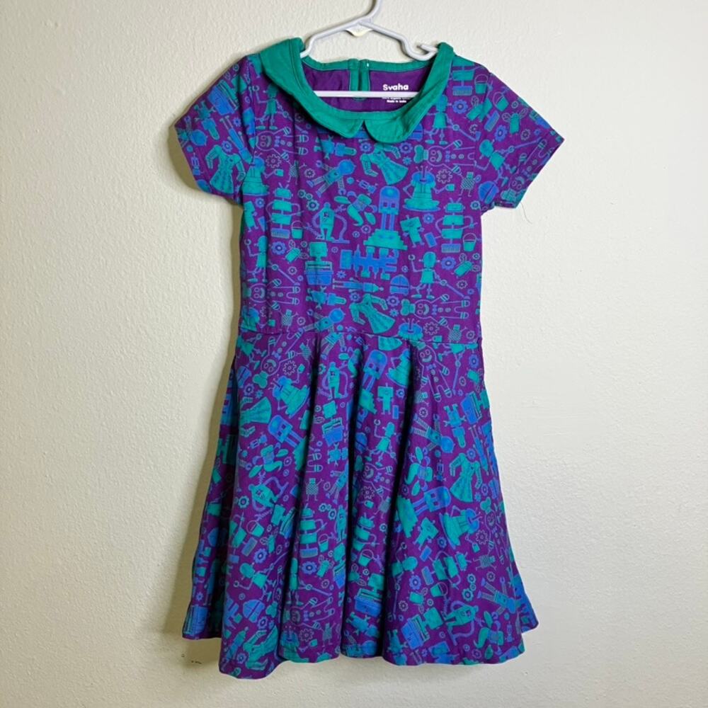Svaha Size 7-8 STEM Robot Dress Organic Cotton